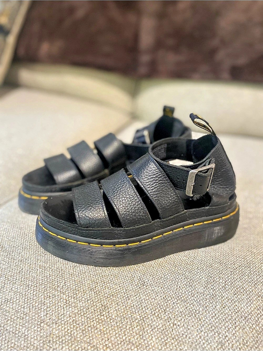 Dr. Martens Clarissa II Quad Platform Sandals Black US 6
